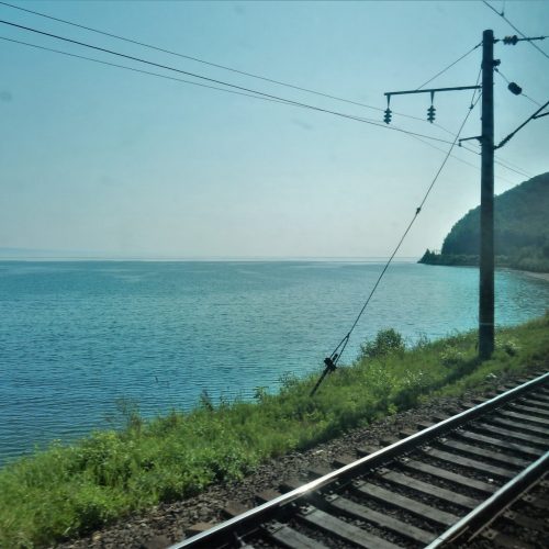 3. Riding past Baikal Lake on the sleeper train from Irkutsk to Ulan Ude (Siberia, Russia)